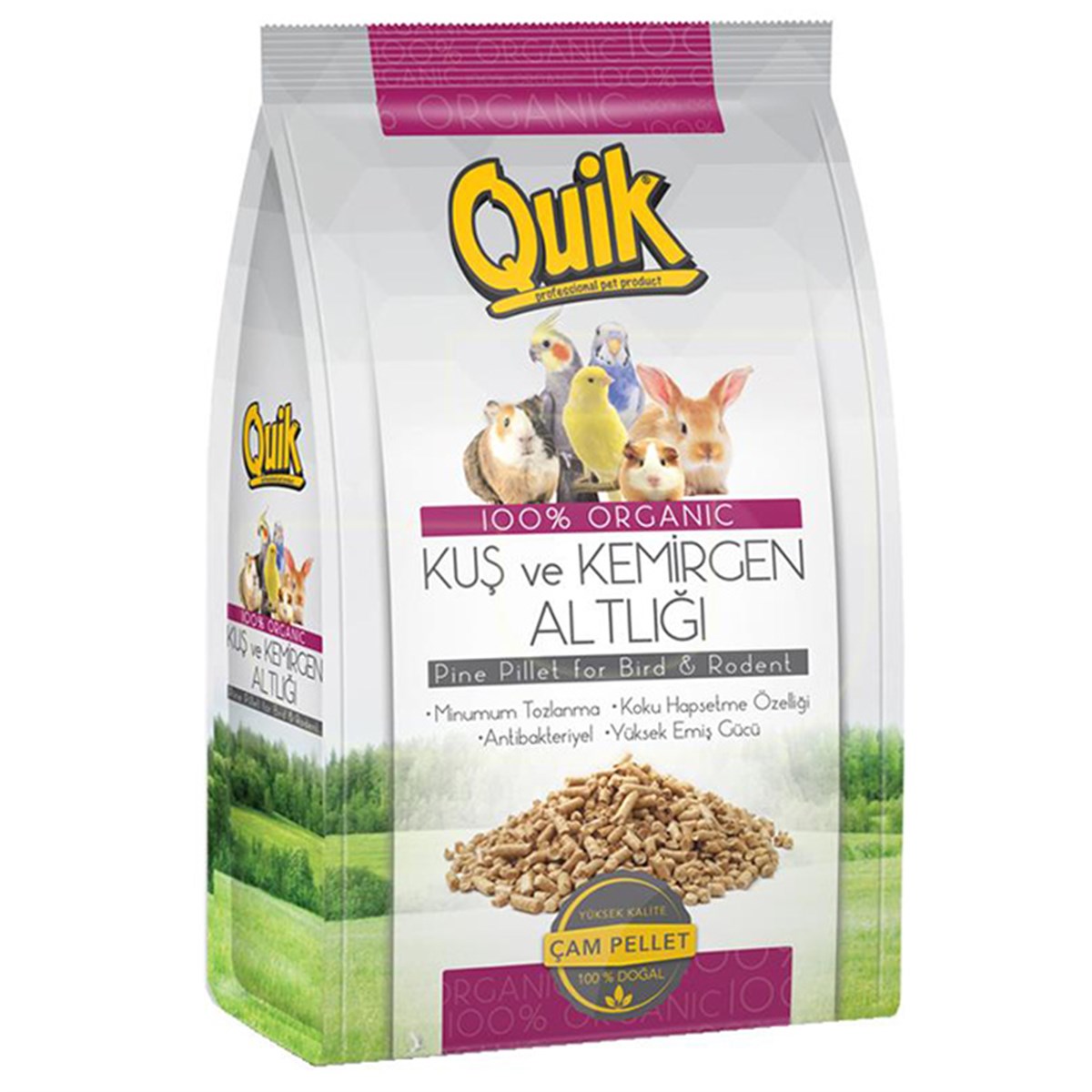 QUIK NATUREL KEMIRGEN VE KUŞ ALTLIĞI ÇAM PELET 1000 GR8680468040439