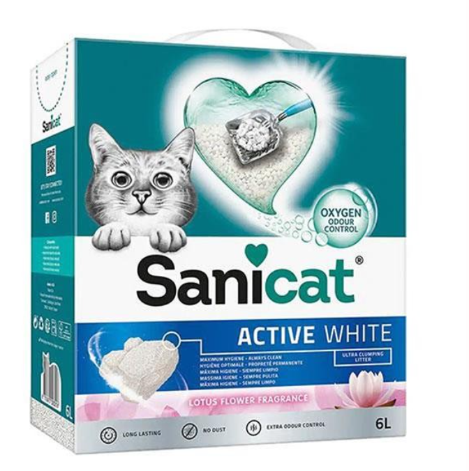 SANİCAT ACTİVE WHİTE LOTUS ÇİÇEĞİ TOPAKLANAN KEDİ KUMU 10L8411514805579