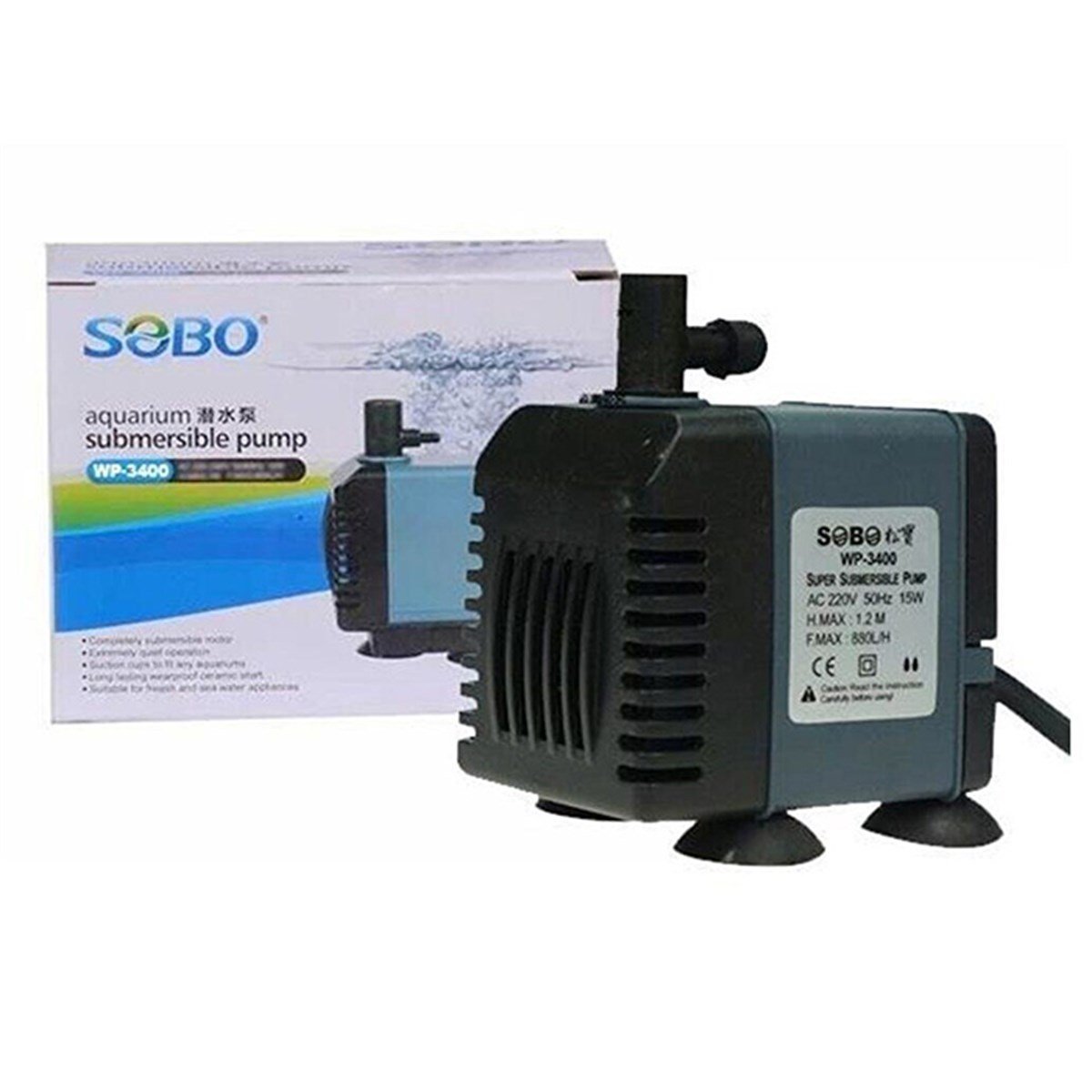 SOBO AKVARYUM SUMP MOTORU WP-3400 15W. 880LT/SAAT6925394810353