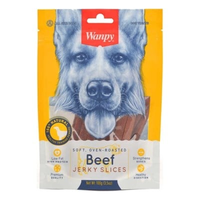 WANPY SOFT OVEN ROASTED GERÇEK BIFTEK ŞERITLERI KÖPEK ÖDÜLÜ 100 GR
