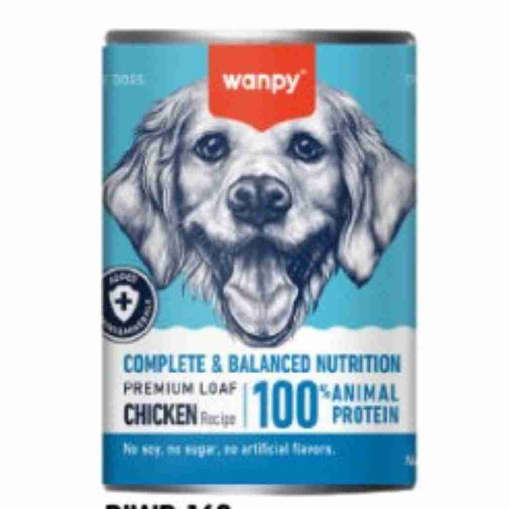 WANPY TAHILSIZ KÖPEK %100 GERÇEK ET 375 GR TAVUKLU KONSERVE16927749817649