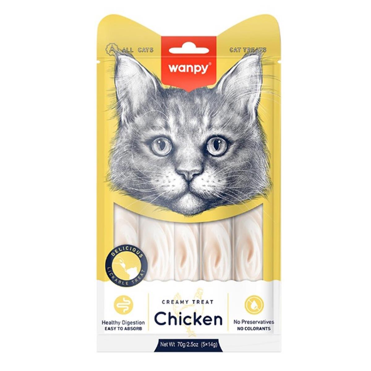 WANPY TAVUK ETLI LIKIT CREAMY KEDI ÖDÜLÜ 5X14 GR6927749871088