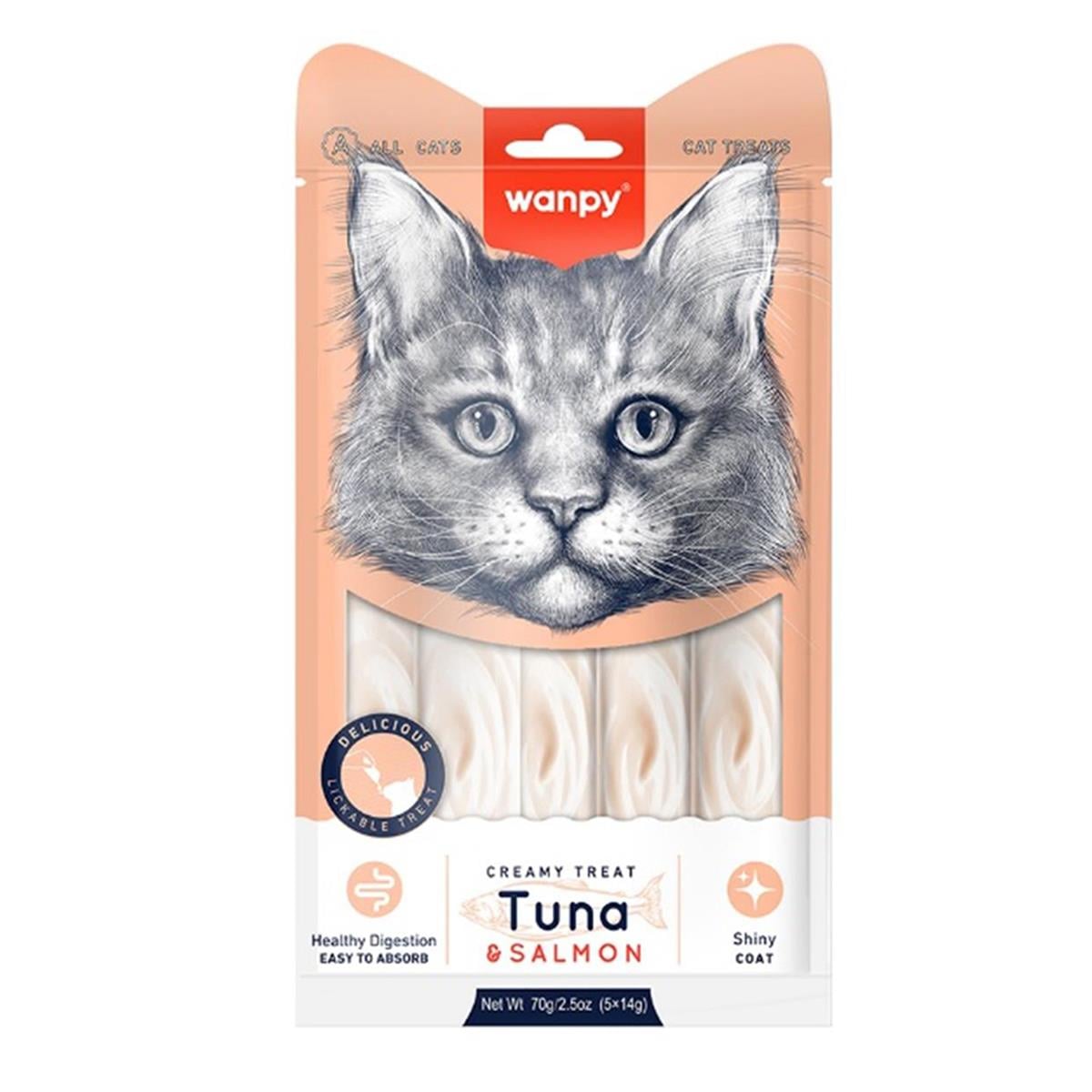 WANPY TON BALIK VE SOMONLU LIKIT CREAMY KEDI ÖDÜLÜ 5X14 GR6927749871118