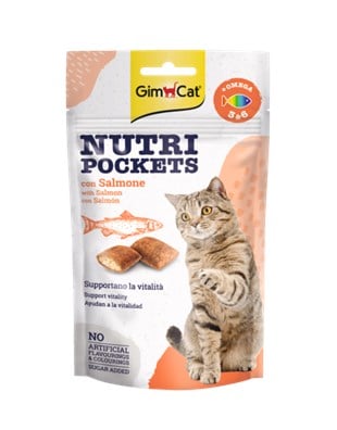 GimCat NutriPockets Somonlu Omega 3 ve 6 Kedi Ödülü 60 gr4002064400730