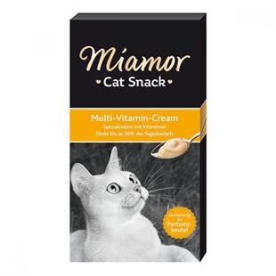 MİAMOR CREAM MULTİ VİTAMİN EK BESİN VE KEDİ ÖDÜLÜ 6 X 15 GR4000158743060