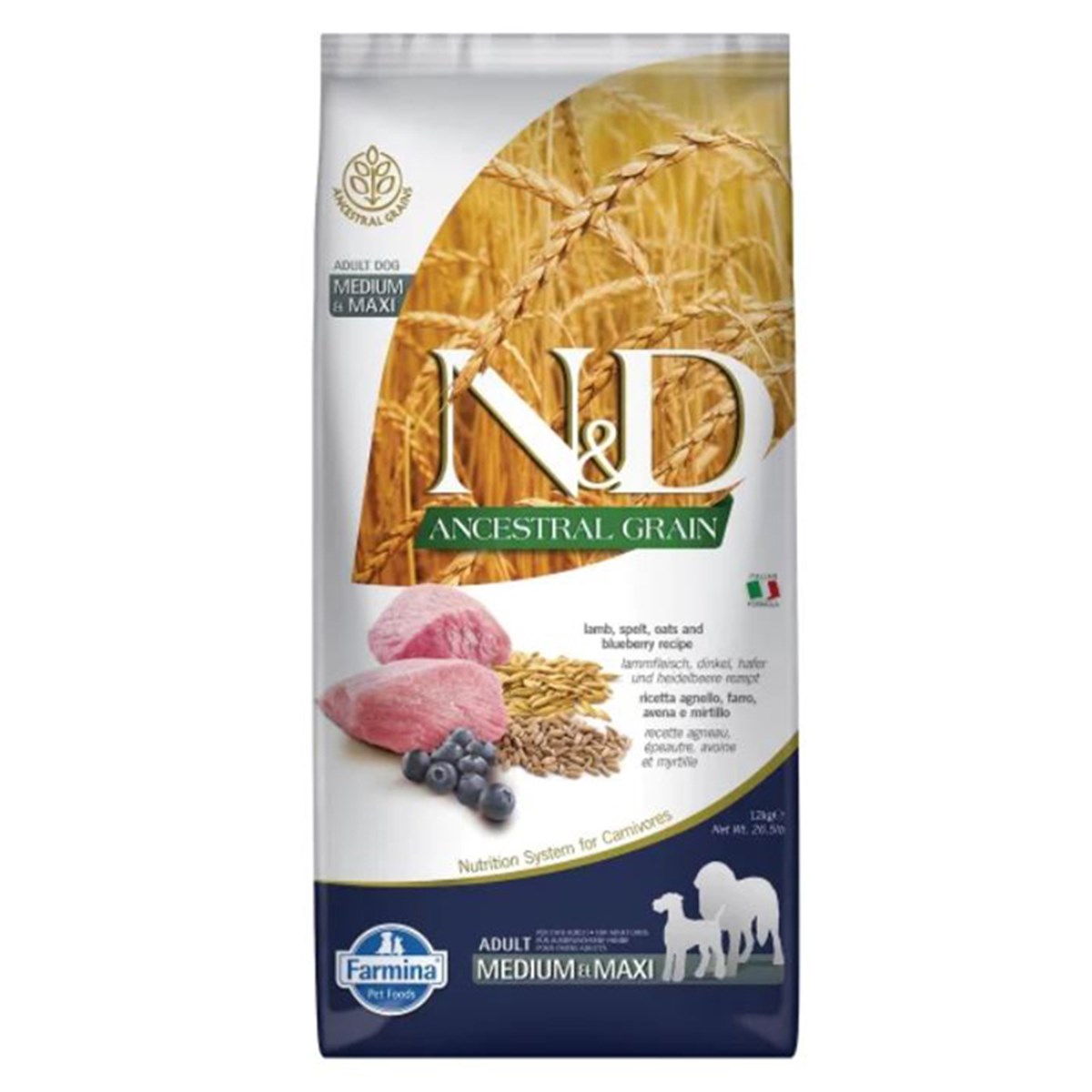 AÇIK N&D DÜŞÜK TAHILLI KUZULU YABAN MERSİNLİ YETİŞKİN KÖPEK MAMASI 1 KG2858