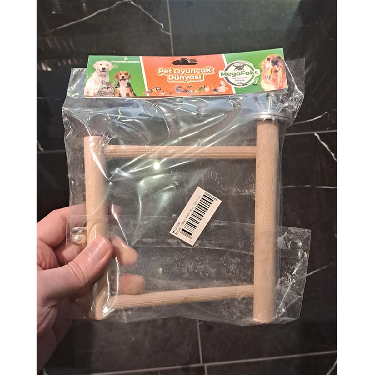 AHŞAP VİDALI KARE KUŞ SALINCAĞI8682529014144