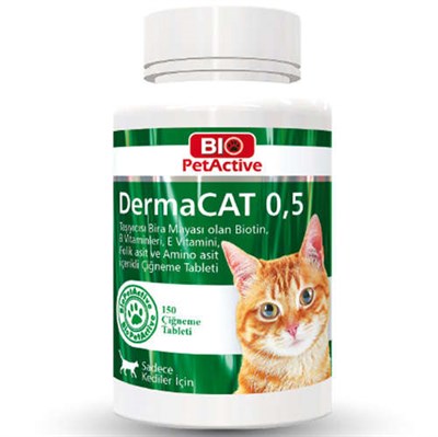 BIO PET ACTIVE DERMA CAT 0,5 BREWERS YEAST TABLETS FOR CATS 75 GR. - 150 TABLETS