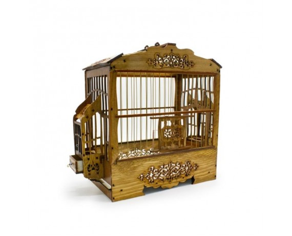 BİRDLİFE BOMBELİ LÜX OYMALI AHŞAP KUŞ KAFESİ 35X30X17CM 058678690000430901