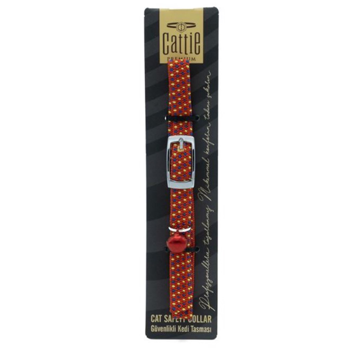 CATTİE LASTİKLİ KEDİ BOYUN TASMASI KIRMIZI 1X20-30CM8680782130410