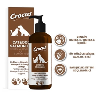 CROCUS KEDİ-KÖPEK SOMON YAĞI 200 ML