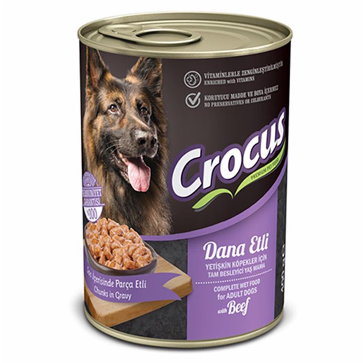 CROCUS YETISKIN KÖPEK DANA ETLI KONSERVE 400G8681085427207