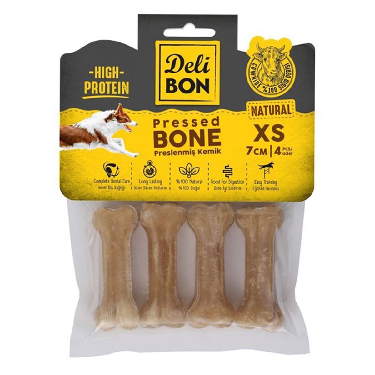 DERİ PRES KEMİK 7CM XS BOY 4LÜ PAKET BEYAZ BEYAZ 7CMX4AD.8680782160011