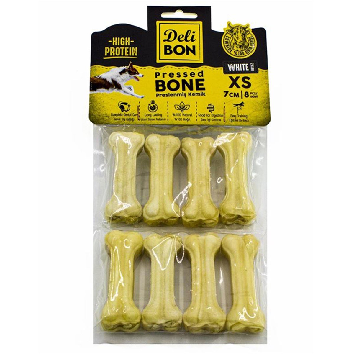 DERİ PRES KEMİK 7CM XS BOY 8Lİ PAKET BEYAZ 7CMX8AD.8680782160035