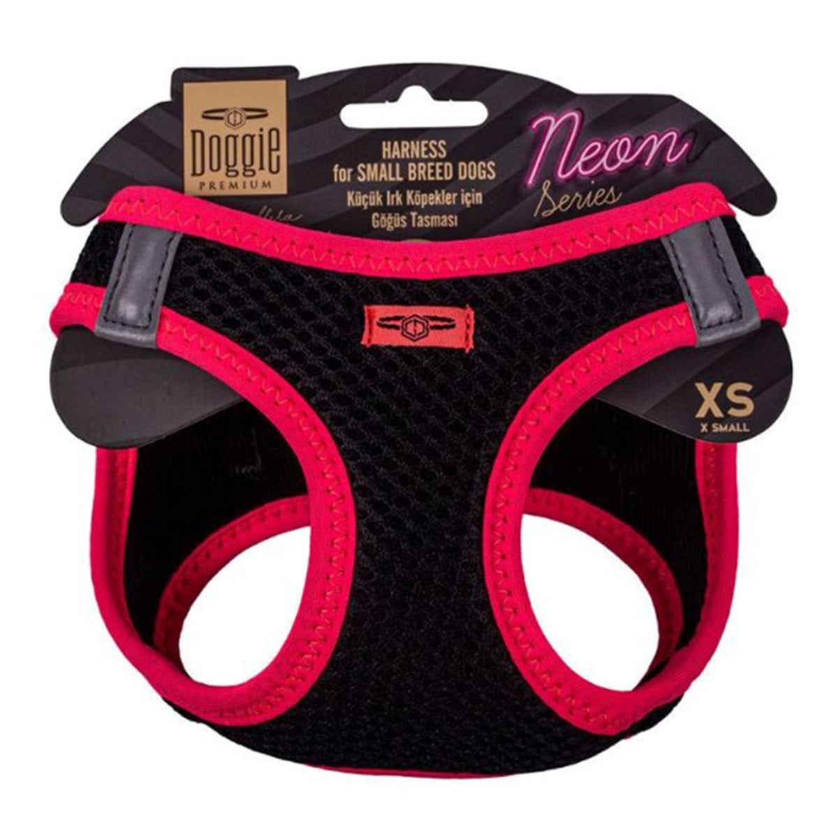 DOGGİE HAVALI DOKUMA NEON SERİSİ KÜÇÜK IRK GÖĞÜS TASMASI PEMBE XS-30-34CM8680782197307