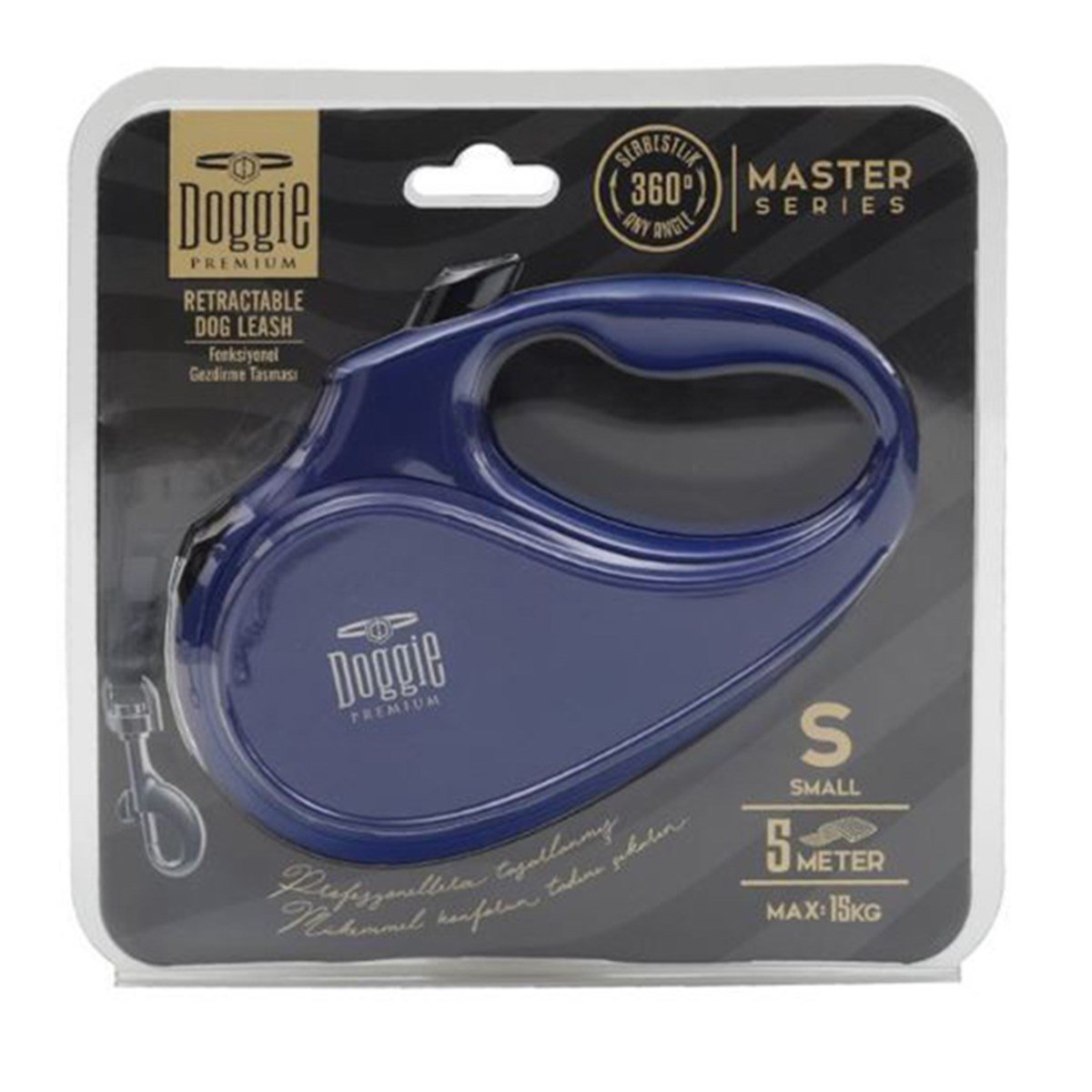 DOGGİE OTOMATİK UZATMA TASMASI MASTER SERİ ROYALMAVİ 15KG/5MT8680782170089