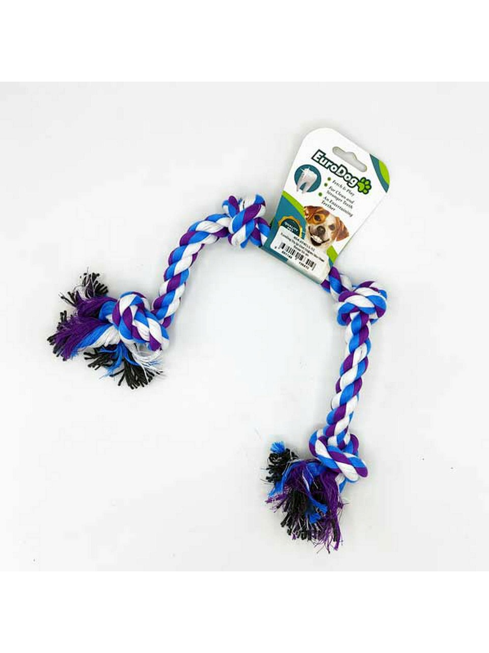 EURODOG DİŞ İPİ DÖRT DÜĞÜM MOR MAVİ BEYAZ 50 CM8681144196419