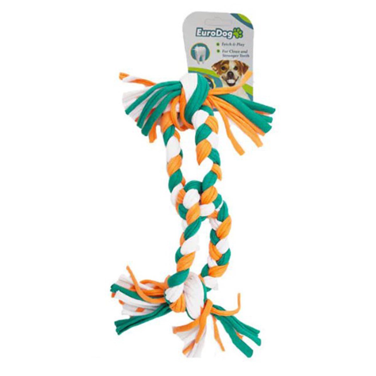 EURODOG KÖPEK DİŞ İPİ 2 HALKA 35 CM (TURUNCU-YEŞİL-BEYAZ)8681144193586