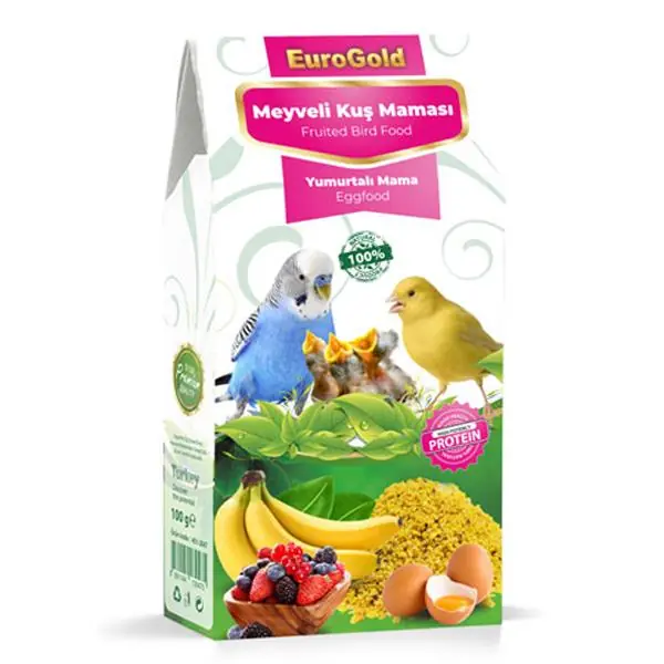 EUROGOLD YUMURTALI MEYVELİ KUŞ MAMASI 100 GR.8681144130475