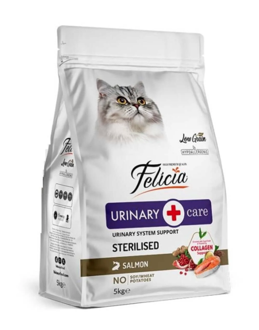 FELİCİA 5 KG KOLAJENLİ SOMONLU AZ TAHILLI KISIRLAŞTIRILMIŞ KEDİ MAMASI8682631210328