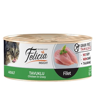 FELICIA TAVUK ETLI FILETO TAHILSIZ KEDI KONSERVESI 85 GR