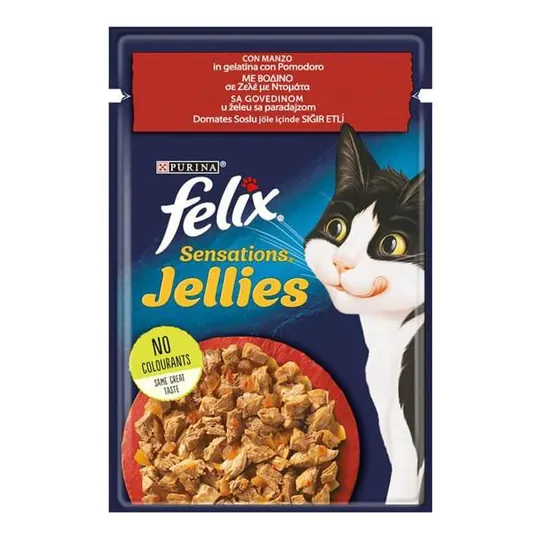 FELİX SIĞIR ETLİ VE DOMATESLİ YETİŞKİN KEDİ KONSERVESİ7613287484826