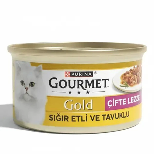 Gourmet Gold Kıyılmış Sığır Etli ve Tavuklu Konserve Kedi Maması 85gr8445292081580