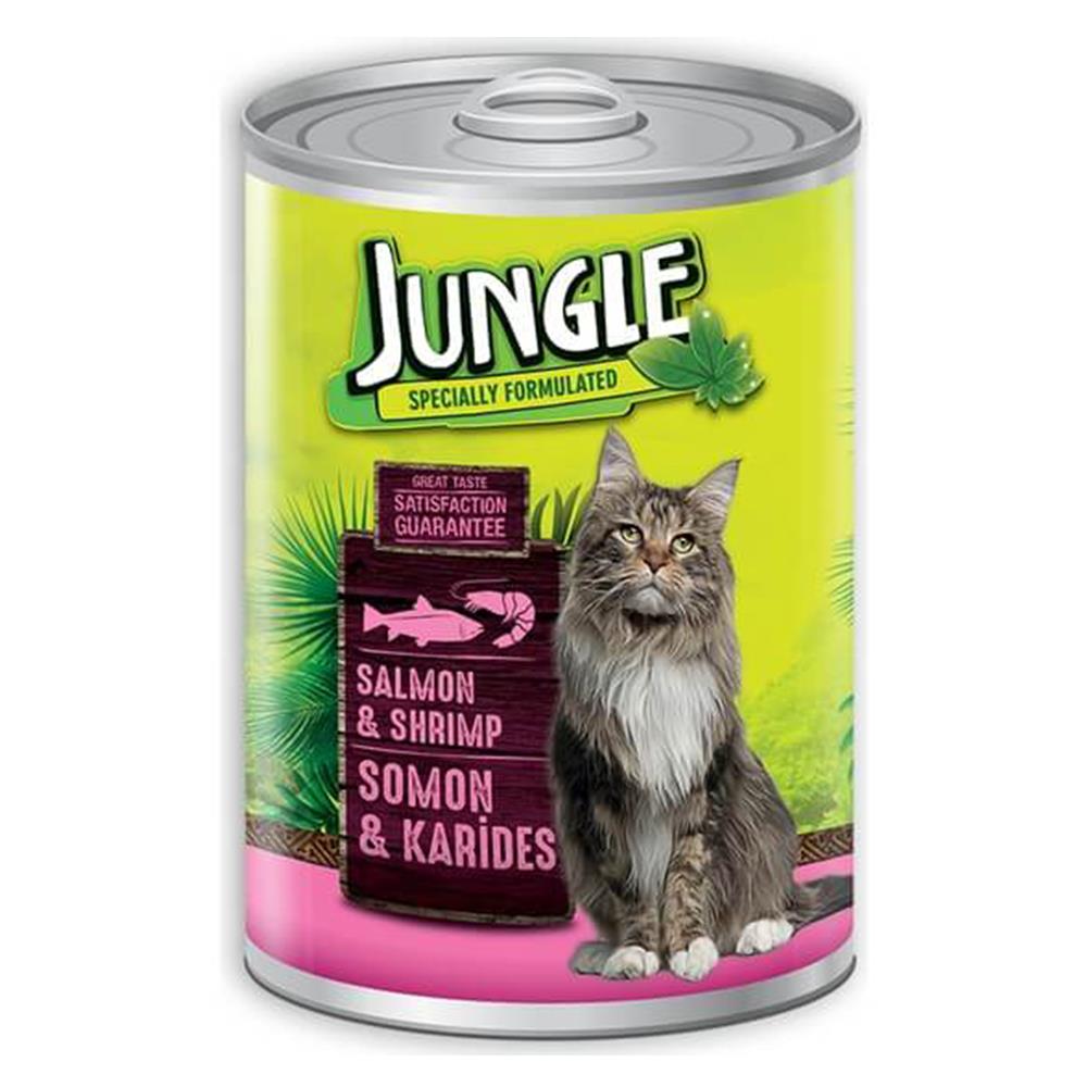 JUNGLE SOMONLU KARİDESLİ KEDİ KONSERVESİ 415 GR8681299602339