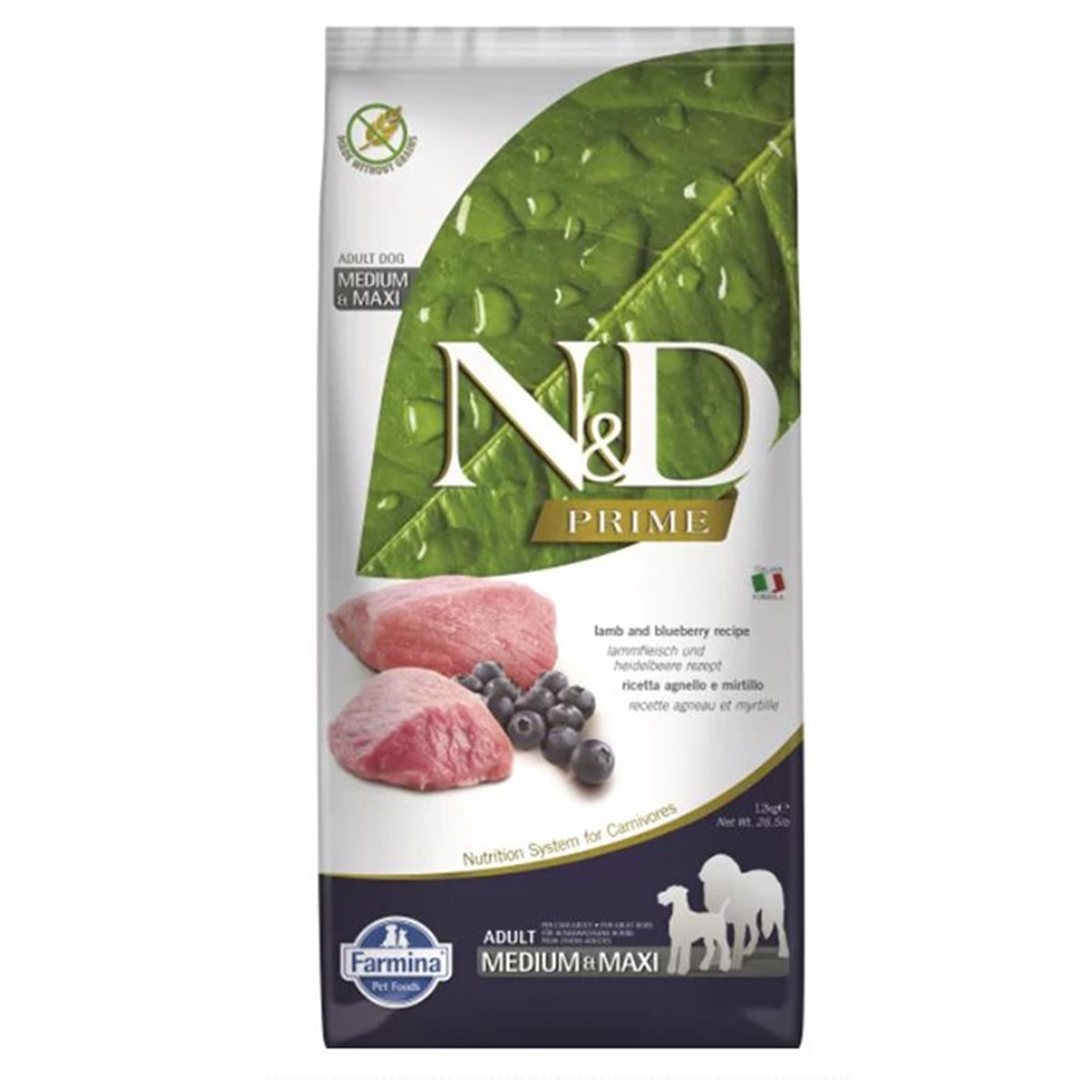 N&D KUZU ETLİ YABAN MERSİNLİ TAHILSIZ YETİŞKİN KÖPEK MAMASI 12 KG8010276036117