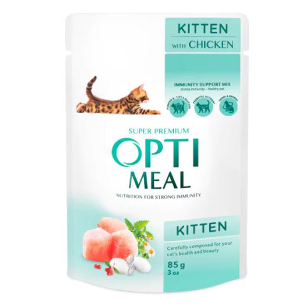 OPTIMEAL TAVUKLU YAVRU KEDİ İÇİN YAŞ MAMA 85 GR48220083905452