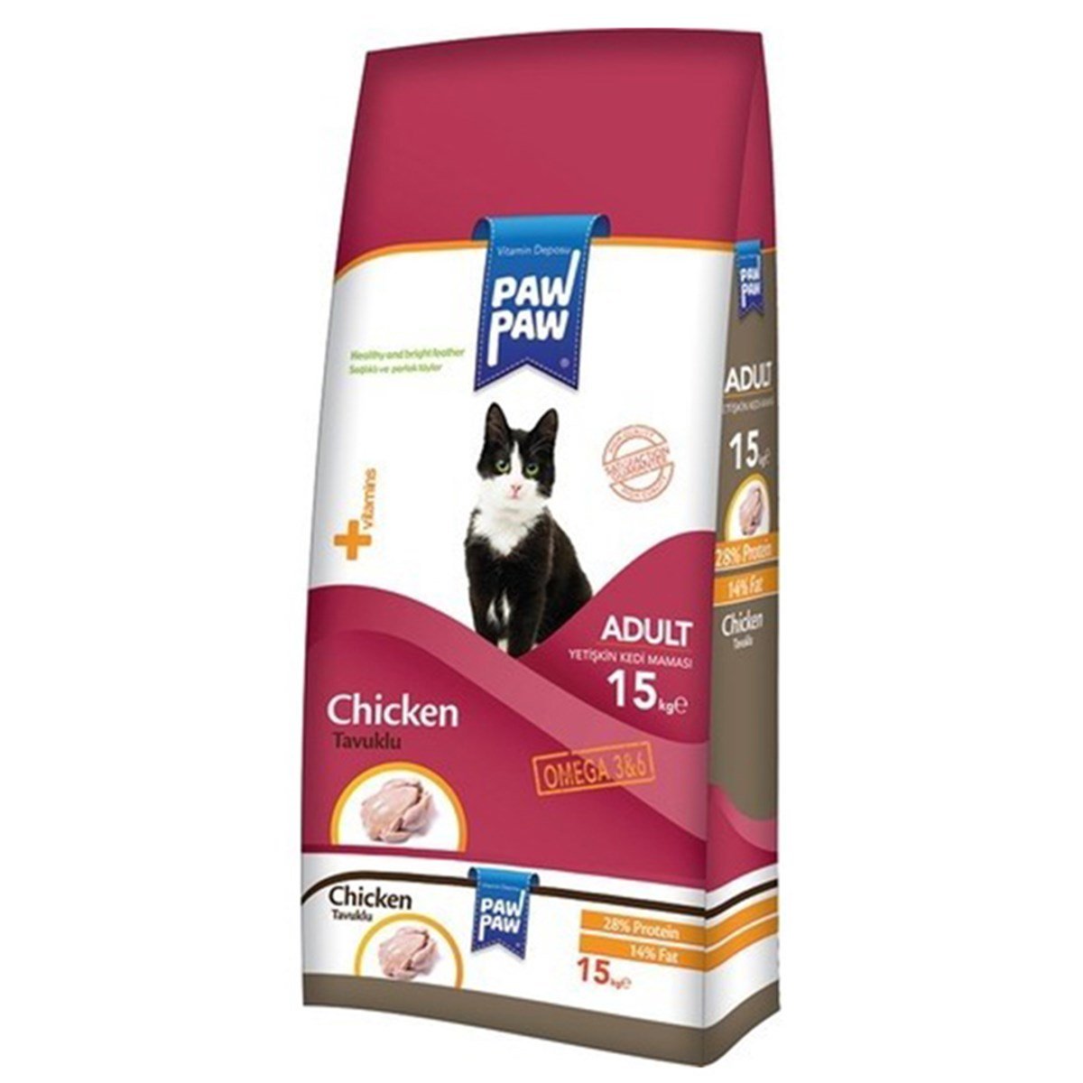 PAW PAW YETİŞKİN KEDİ MAMASI TAVUKLU 15 KG8681692100029