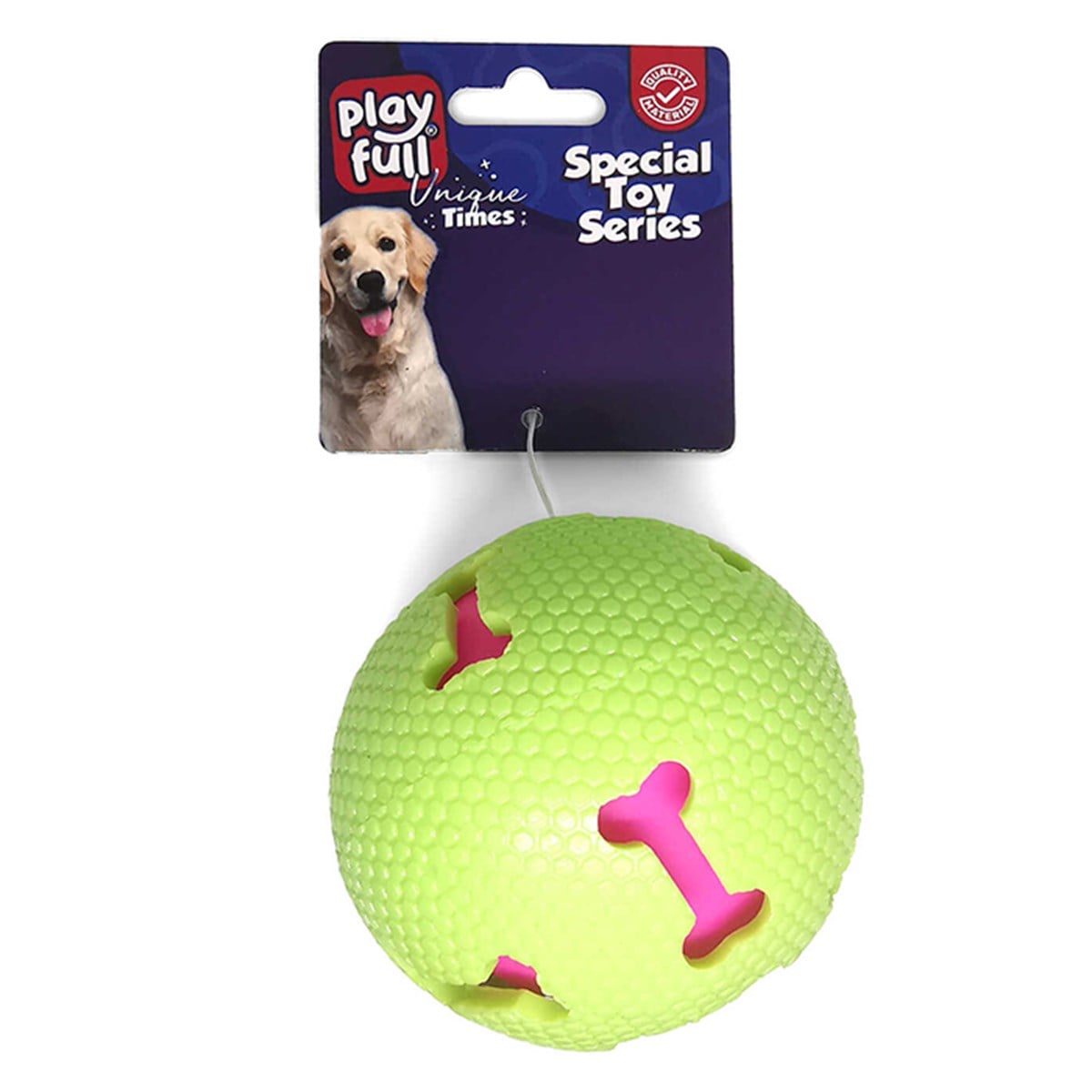 PF-4002-PLAYFULL ÖTEN KEMİK DESENLİ PLASTİK TOP KÖPEK OYUNCAĞI 7,5 CM8683497040029