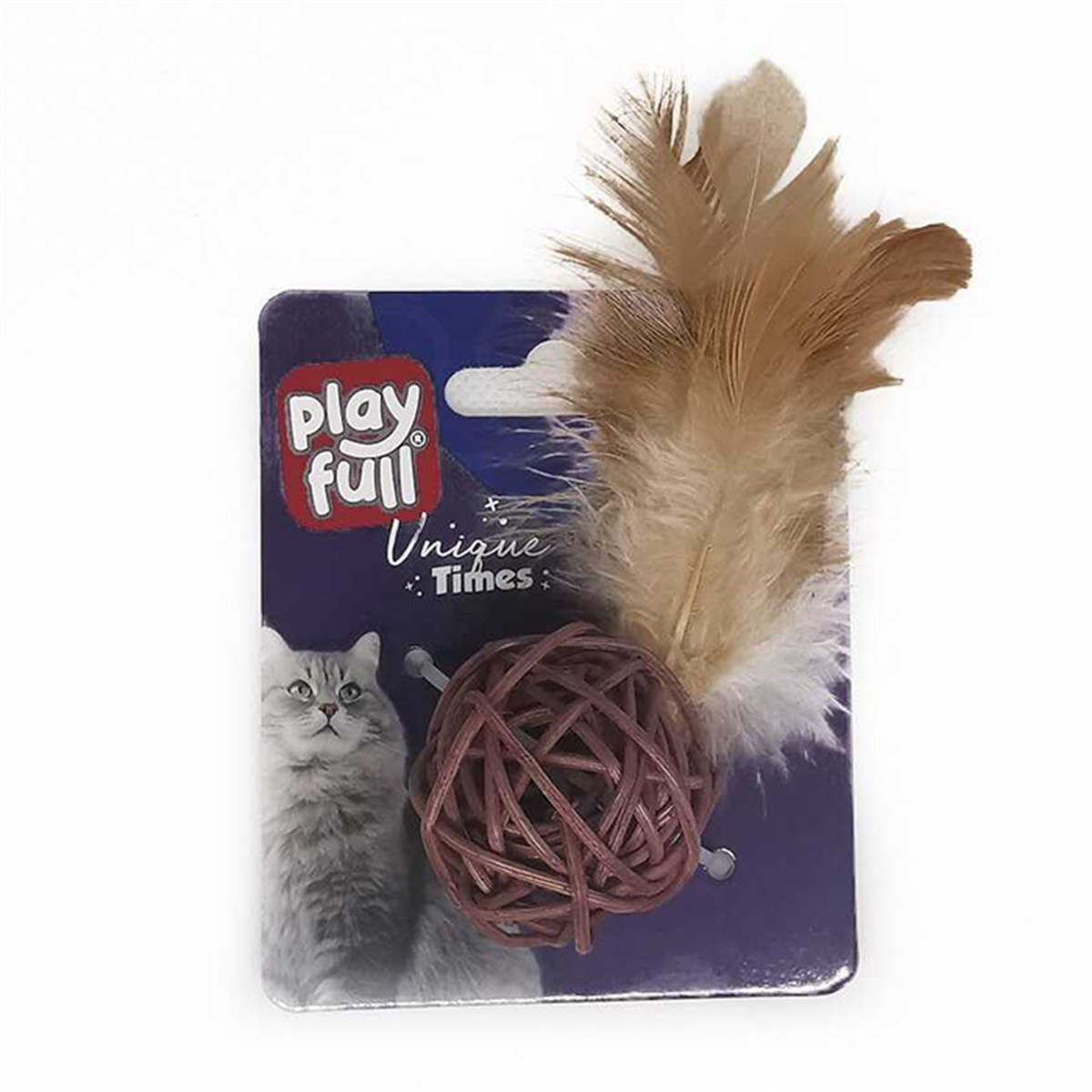 PF-4065 PLAYFULL TÜYLÜ ZİLLİ TOP ŞEKLİNDE KEDİ OYUNCAĞI 20 CM8683497040654