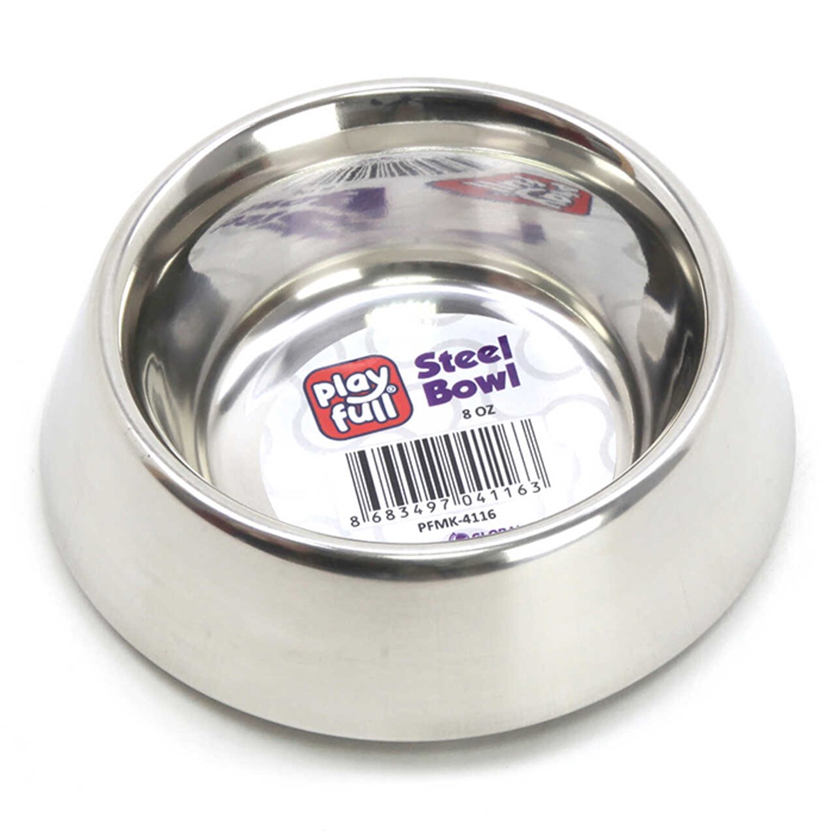 PLAYFULL HAŞERE ENGELLEYİCİ KAUÇUK TABANLI ÇELİK MAMA KABI 8 OZ (SWT 2464 A)8683497041163