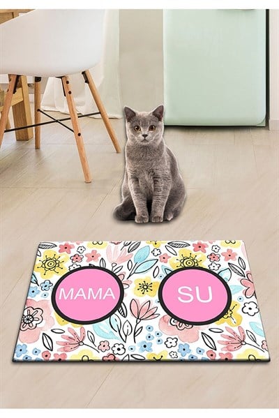 PVC FLOWER VECTOR KÖPEK KEDİ MAMA PASPASI