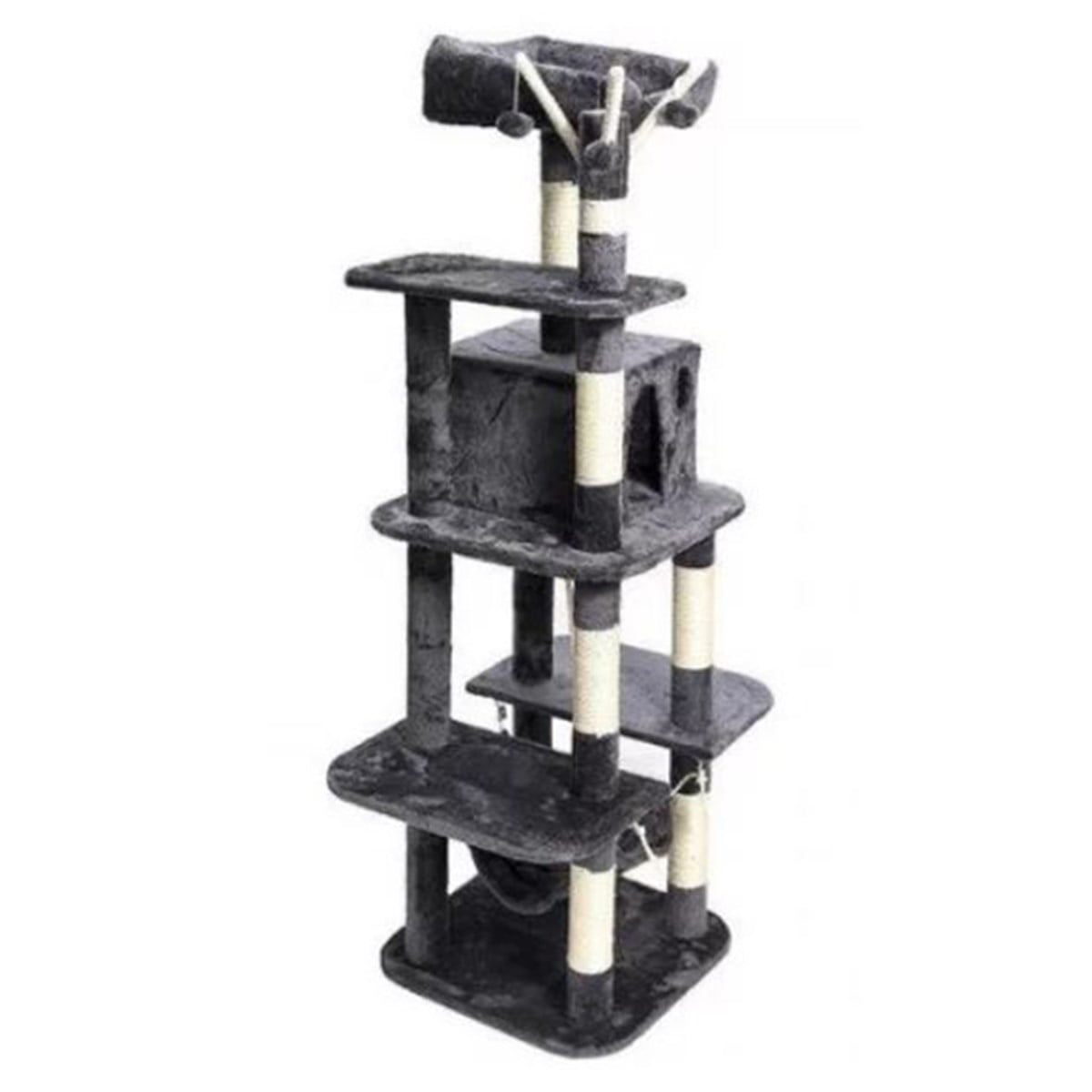 TECTAKE KEDİ TIRMALAMA KULESİ KOYU GRİ 155 CM4260505449155