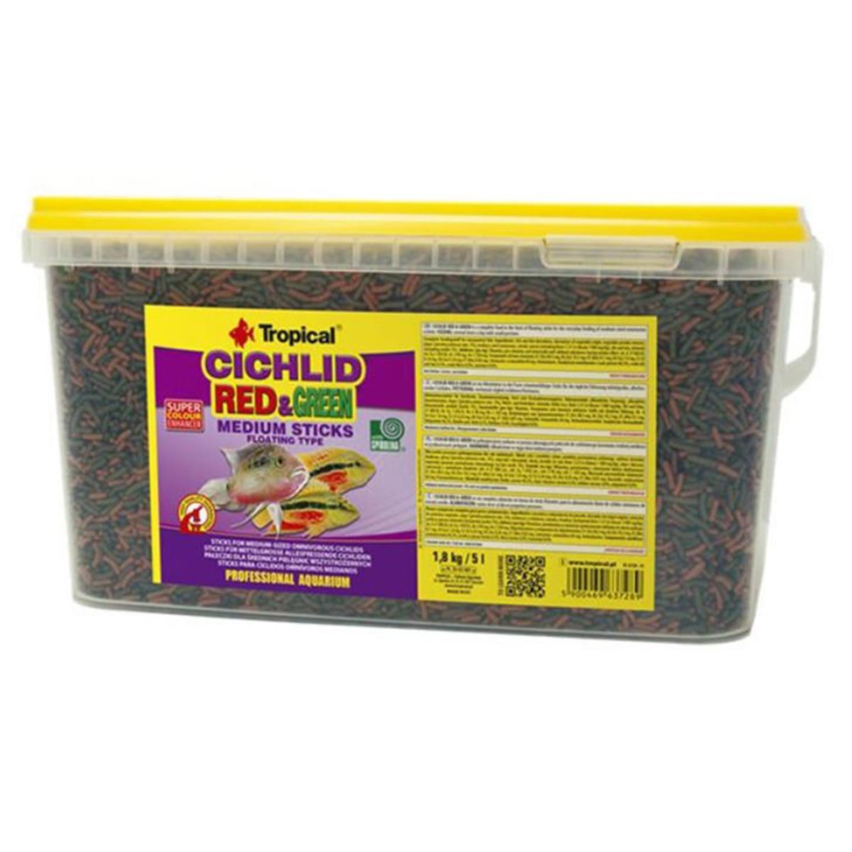 TROPICAL CICHLID RED&GREEN M. STICKS 100 GR37296