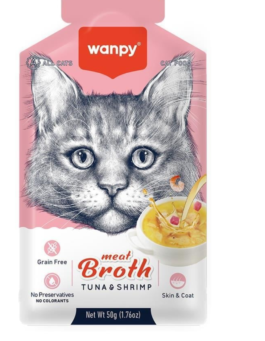 WANPY KEDİLER İÇİN KARİDESLİ TON BALIĞI ETİ ÇORBASI 50G6927749871712