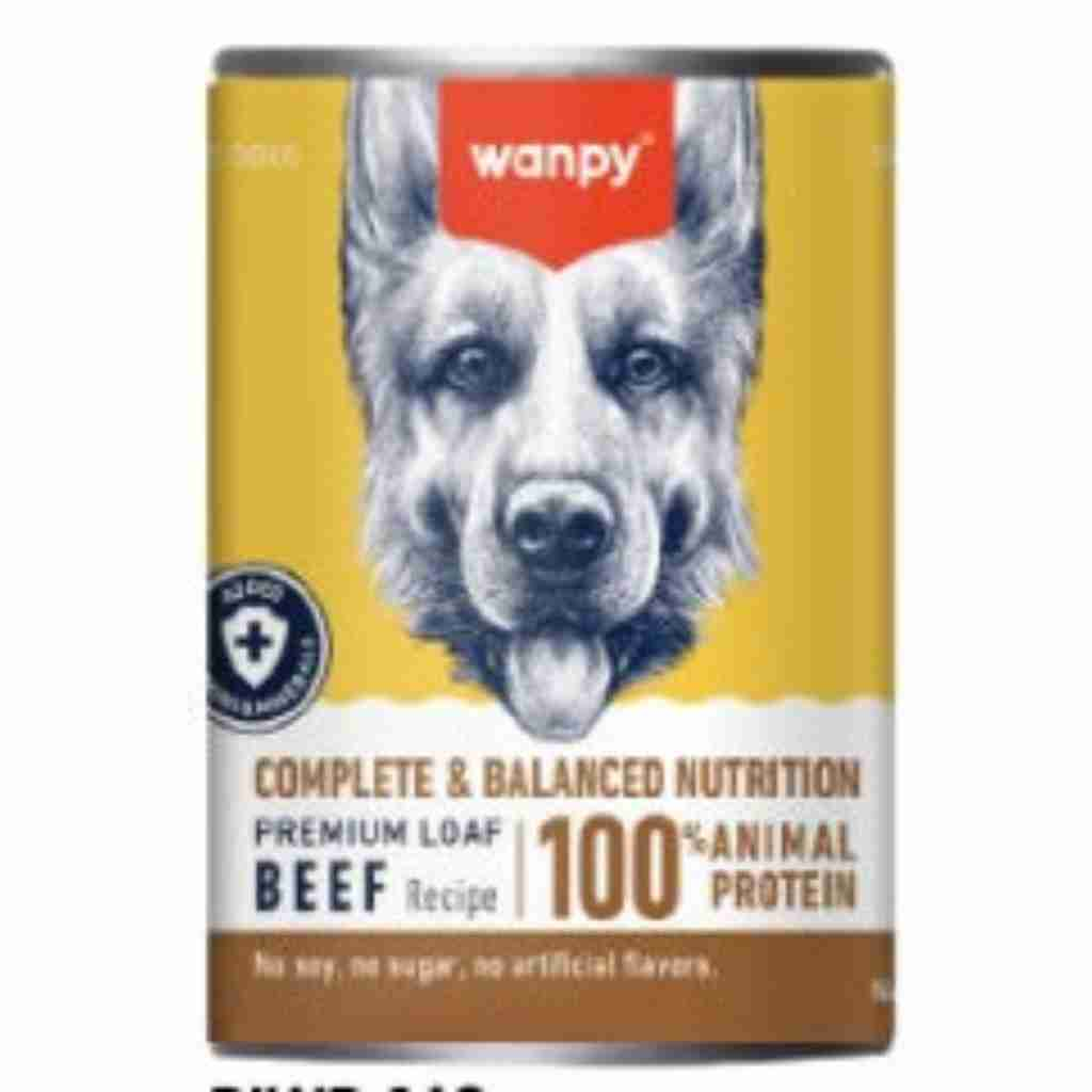WANPY TAHILSIZ KÖPEK %100 GERÇEK ET 375 GR BİFTEKLİ KONSERVE16927749817656