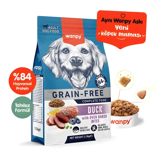 WANPY TAHILSIZ ÖRDEKLİ YETİŞKİN KÖPEK MAMASI 1,5 KG6927749823063