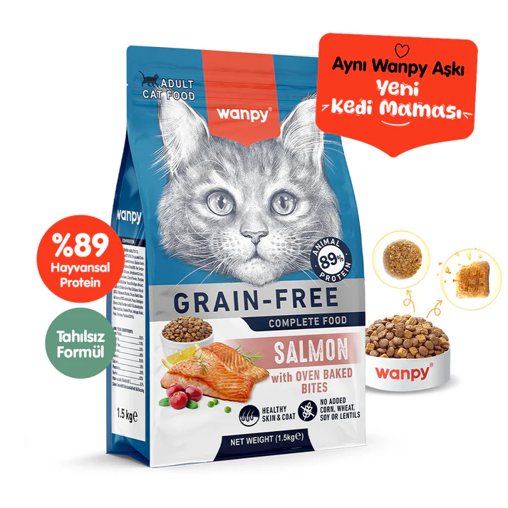 WANPY TAHILSIZ SOMONLU YETİŞKİN KEDİ MAMASI 1.5 KG6927749825128