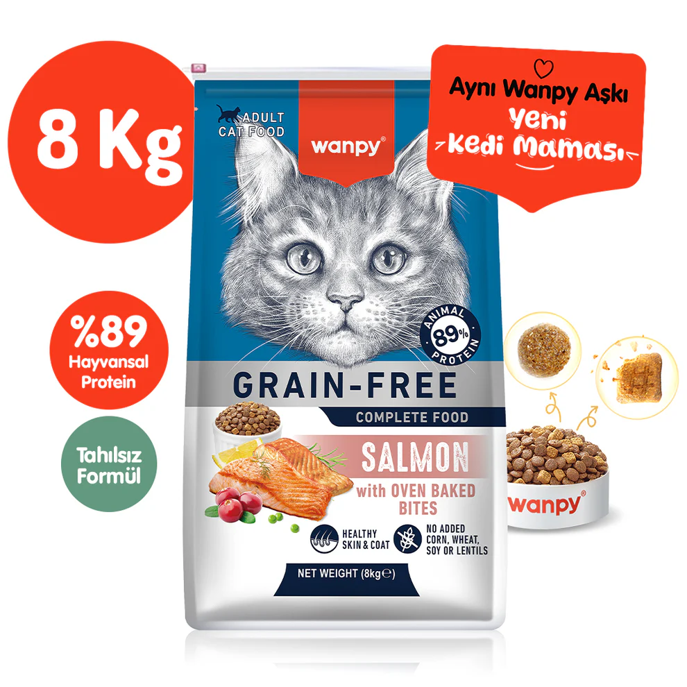 WANPY TAHILSIZ SOMONLU YETİŞKİN KEDİ MAMASI 8 KG6927749825203