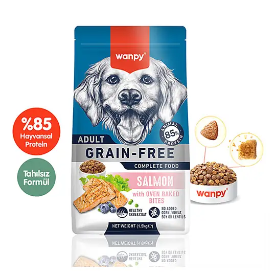 WANPY TAHILSIZ SOMONLU YETİŞKİN KÖPEK MAMASI 1,5 KG6927749823186