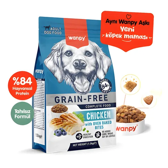 WANPY TAHILSIZ TAVUKLU YETİŞKİN KÖPEK MAMASI 1,5 KG6927749823056
