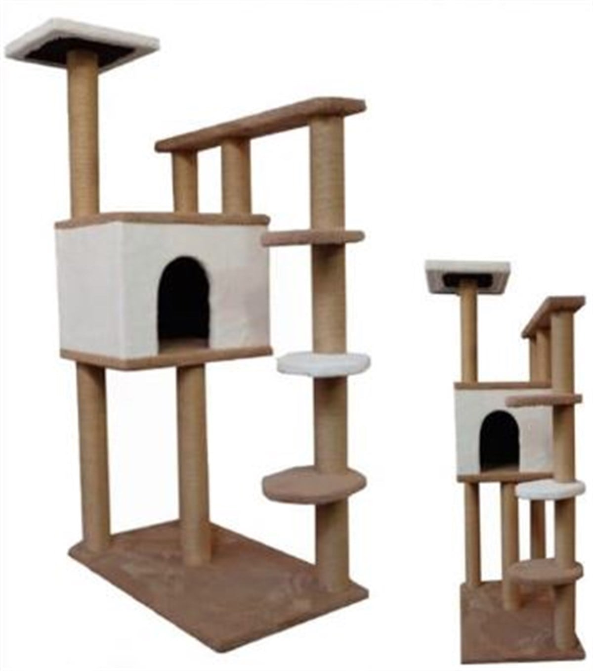 Yapraklı Üç Bacaklı Kedi Evi ve TırmalamaCT23