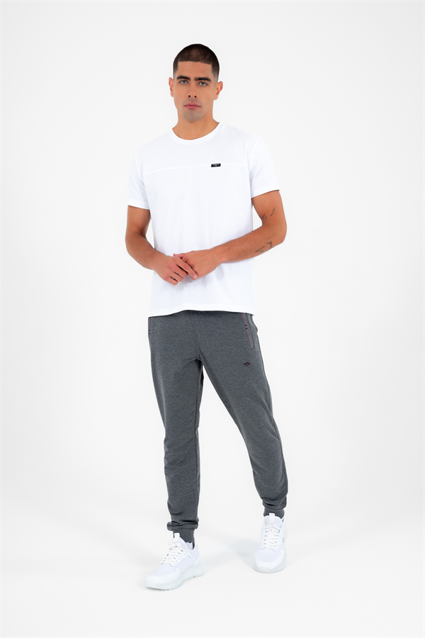  Escetic Erkek G3 Melanj Nefes Alabilen 2 İplik Kumaş 4 Mevsim Slimfit Spor Eşofman Altı 1069