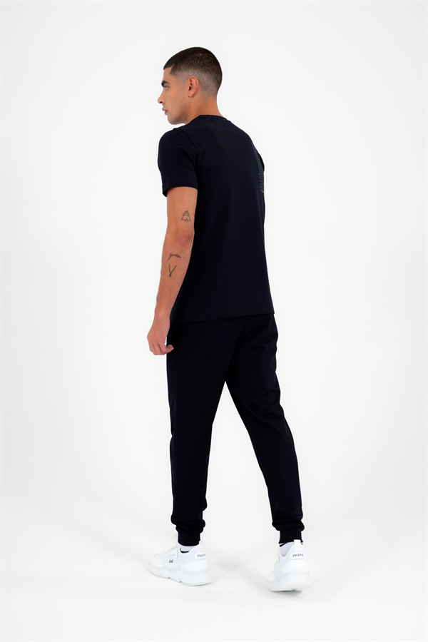  Escetic Erkek Lacivert Nefes Alabilen 2 İplik Kumaş 4 Mevsim Slimfit Spor Eşofman Altı 1069