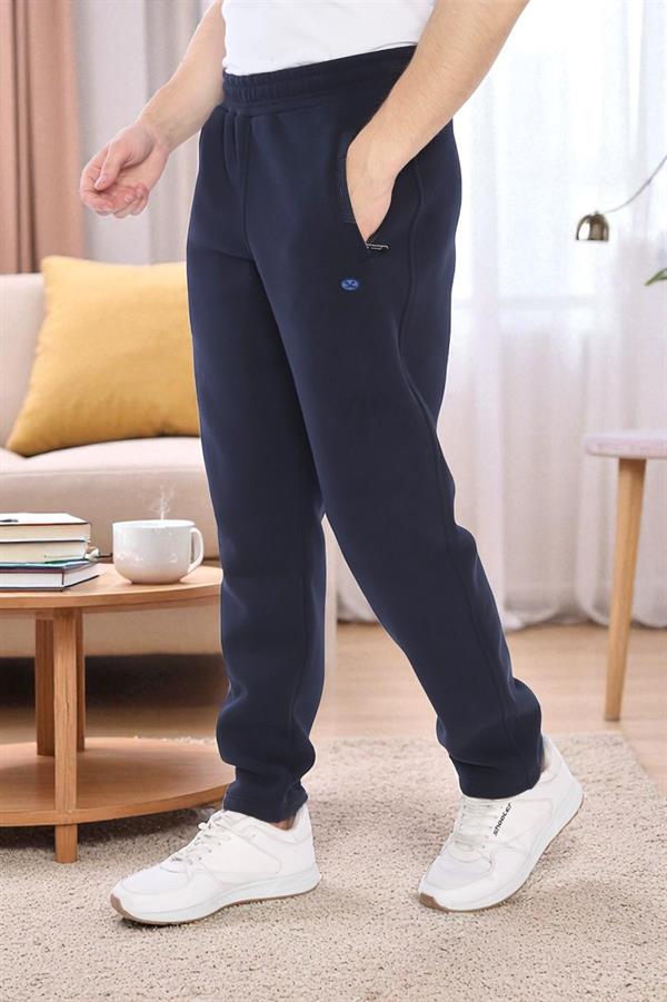  Escetic Lacivert Erkek Casual Kalıp 3 İplik İçi Polarlı Kışlık Kalın Spor Eşofman Altı B1294