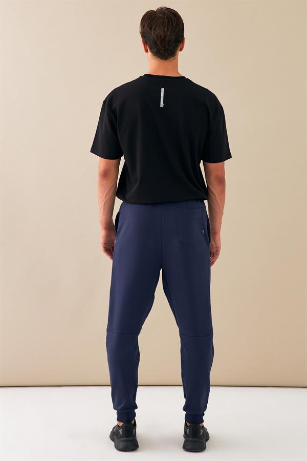  Escetic İndigo Erkek Casual Kalıp Pamuklu Kumaş Nke Kesim Spor Eşofman Altı B1506