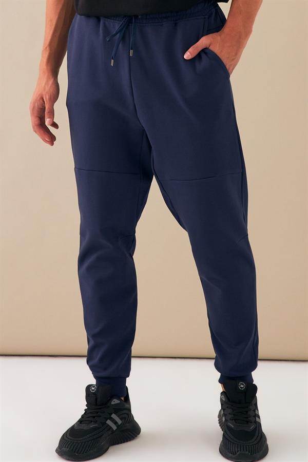  Escetic İndigo Erkek Casual Kalıp Pamuklu Kumaş Nke Kesim Spor Eşofman Altı B1506